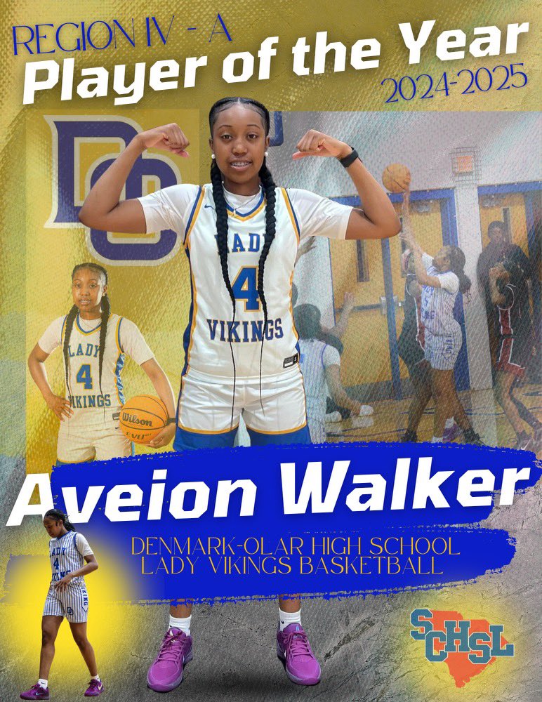 DenmarkLadyVikingsWBB (@lady_wbb) on Twitter photo Congratulations to Senior Guard <a href="/AveionWalker4/">Aveion Walker</a> on being selected as the Region Player of the Year. Congratulations to Senior Guard <a href="/AveionWalker4/">Aveion Walker</a> on being selected as the Region Player of the Year.