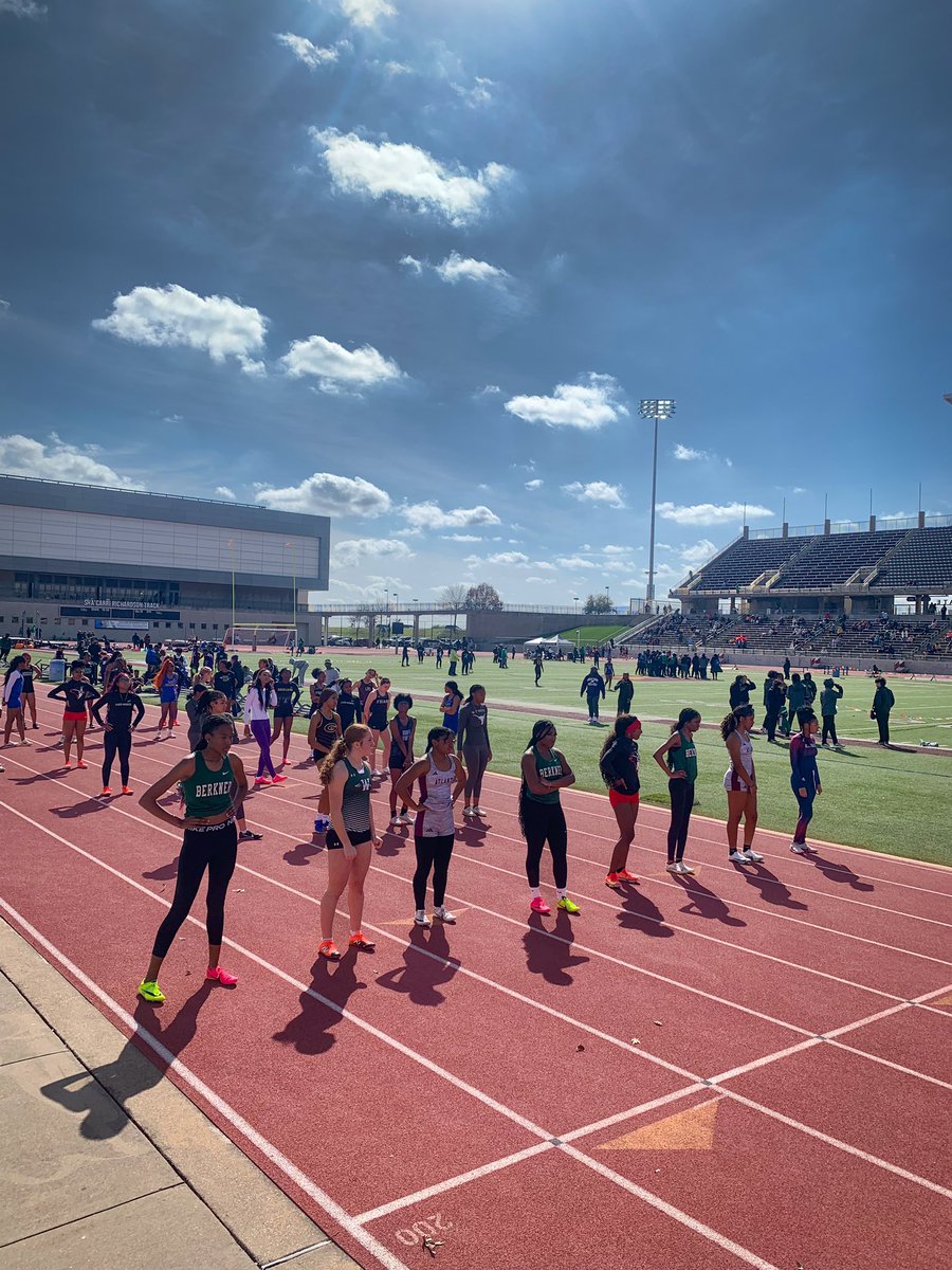 Berkner HS Track waiting to take their marks at the Cougar Relays!!