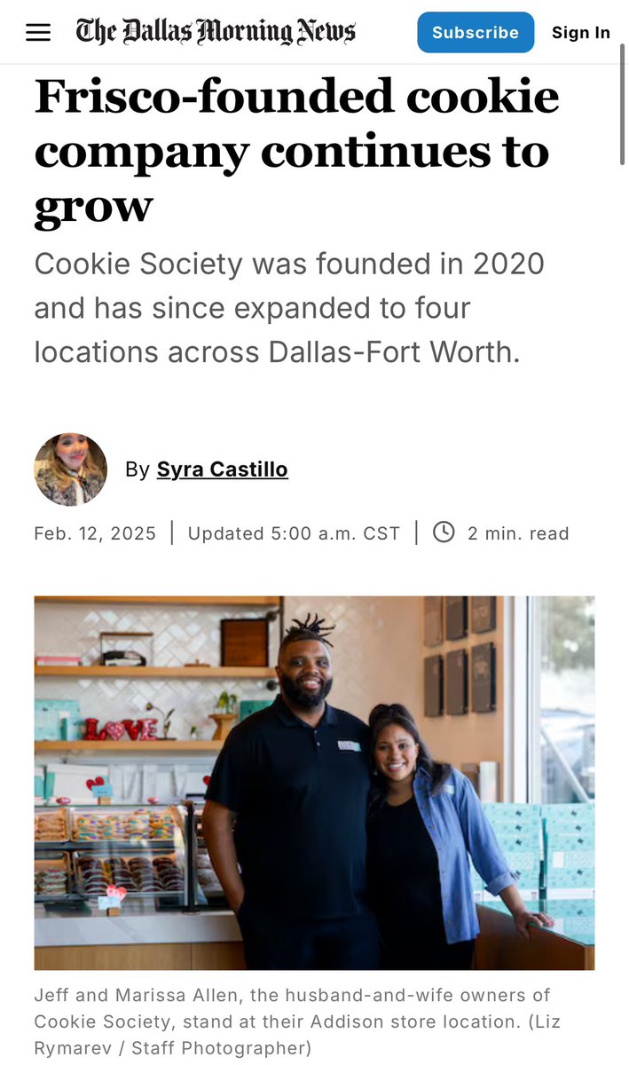 We’re beyond grateful. The Dallas Morning News just featured Cookie Society, but the real credit goes to our team, customers, and everyone who’s helped us grow. We couldn’t do this without you.  

And the best part? We’re just getting started. 5 stores in 5 years we’ll see y’all
