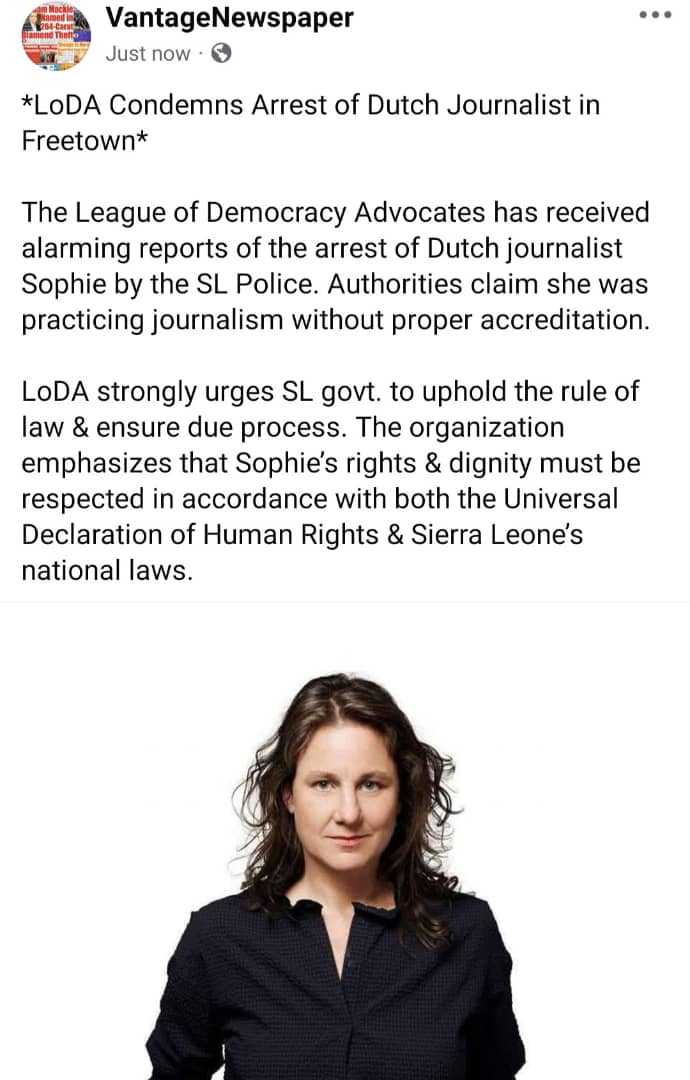 PRESS FREEDOM IN JEOPARDY?
Joseph Turay in hiding, <a href="/sophievleeuwen/">Sophie van Leeuwen</a> interrogated for 9 hours, and influencer Hawa Hunt languishing in prison for months—for criticizing the president. Is Sierra 🇸🇱 becoming a danger zone for journalists and dissenting voices #JournalismIsNotACrime