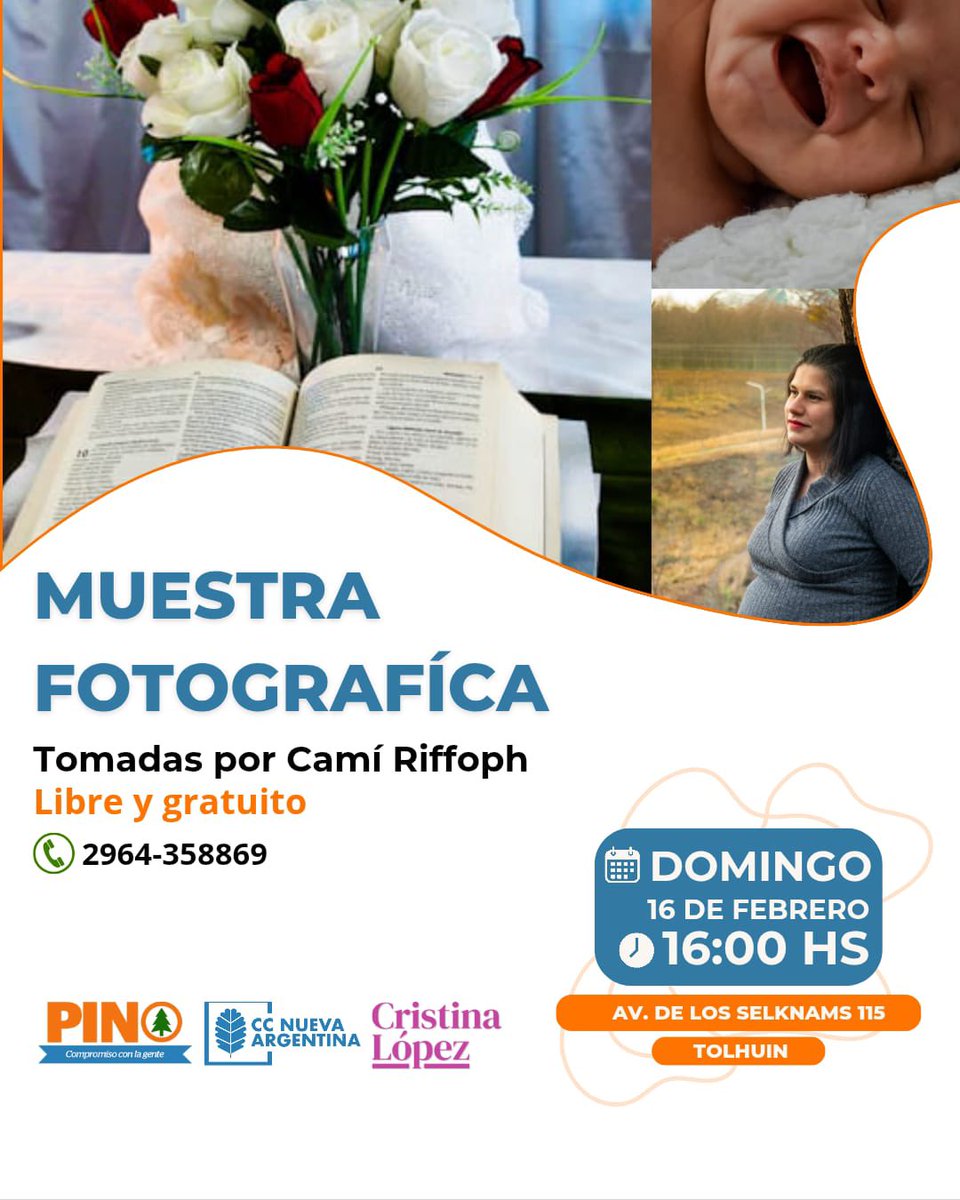 Pino_Ush's tweet photo. 📸 ¡INAUGURAMOS LA MUESTRA DE FOTOGRAFÍA EN EL CCNA TOLHUIN!
Te invitamos a ser parte de la inauguración de nuestra Muestra de Fotografía en el Centro Cultural Nueva Argentina. #QueremosQueSeasParte https://t.co/hjPQvbutVf