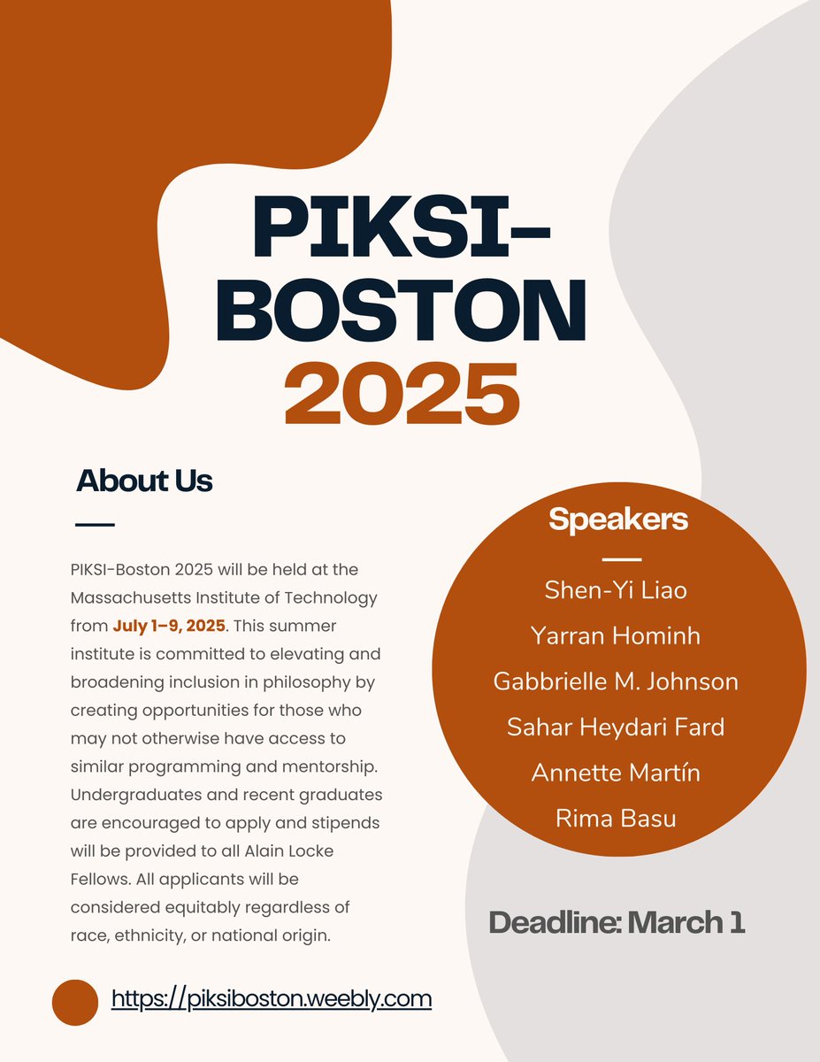 DanaFMiranda's tweet photo. PIKSI-Boston, July 1-9, 2025. Please encourage students (undergraduates and recent graduates) to apply! Application deadline: March 1st. Questions: piksiboston@gmail.com. To apply, visit: https://t.co/BRTlw5yWv5 https://t.co/NUQLaUs4Oq