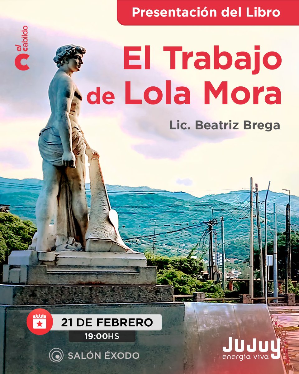 Presentación del Libro: El Trabajo de Lola Mora 📖

📚Acompañanos en la presentación del libro de la Lic. Beatriz Brega, donde exploraremos la obra de la reconocida escultora Lola Mora.

🗓 Fecha: 21 de febrero
⏰ Hora: 19:00 hs
📍 Lugar: Salón Éxodo