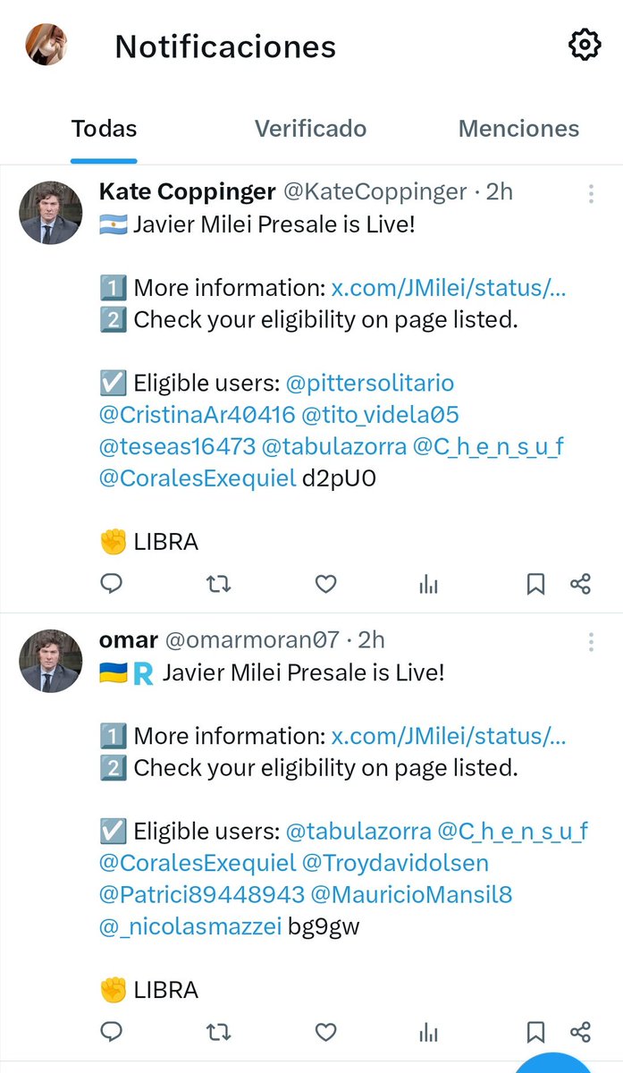 Chicos, estoy desesperada. Yo invertí 1500 dólares en $LIBRA no tengo idea cómo se lo voy a explicar a mi abuela y encima ahora me llegan estás notificaciones. No sé que hacer