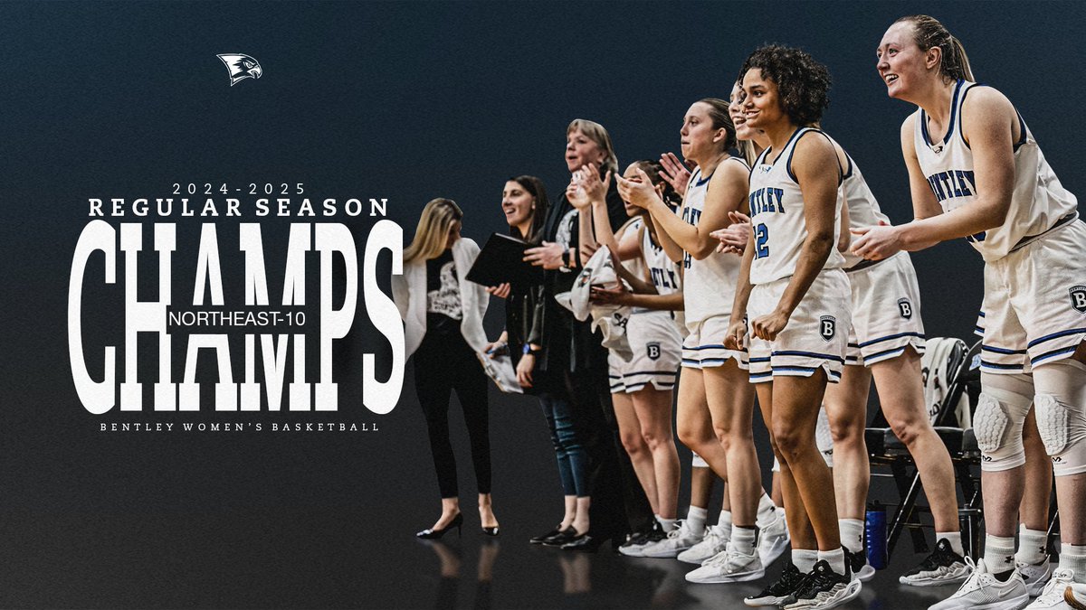 For the 27th time, the Bentley Falcons are the Northeast-10 Women's Basketball regular season champions! 

The 4th-ranked Falcons clinched Saturday with a 50-45 victory at Saint Anselm, the 20th straight W for coach C White and her team.

Congratulations!  #BentleyU #NE10Embrace