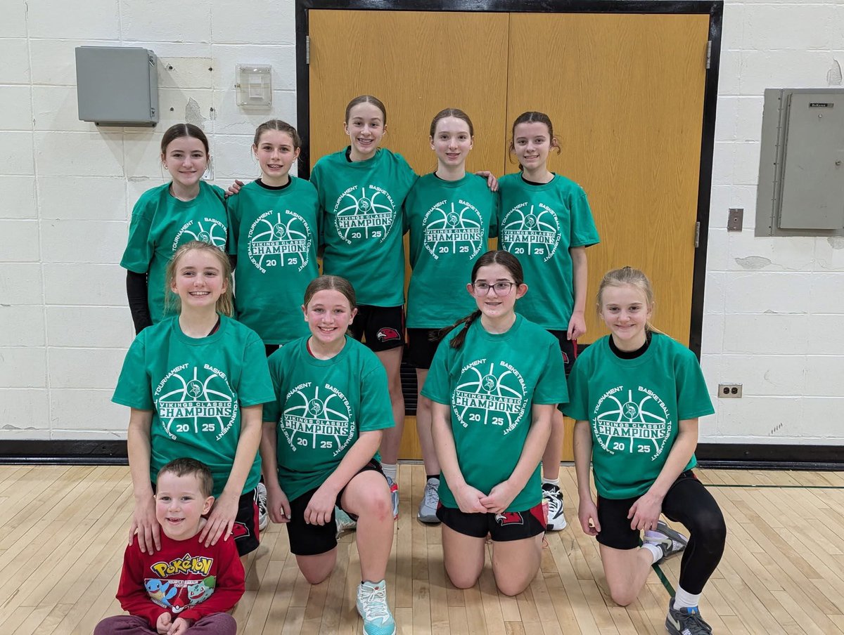 MHS_GBball's tweet photo. MYB 7th Grade Girls - Team Lederman won the Janesville Vikings Girls Classic...going 3-0 on the day!🔥 Congrats girls! #Family #FutureRedHawks https://t.co/QyAoxRB6eM