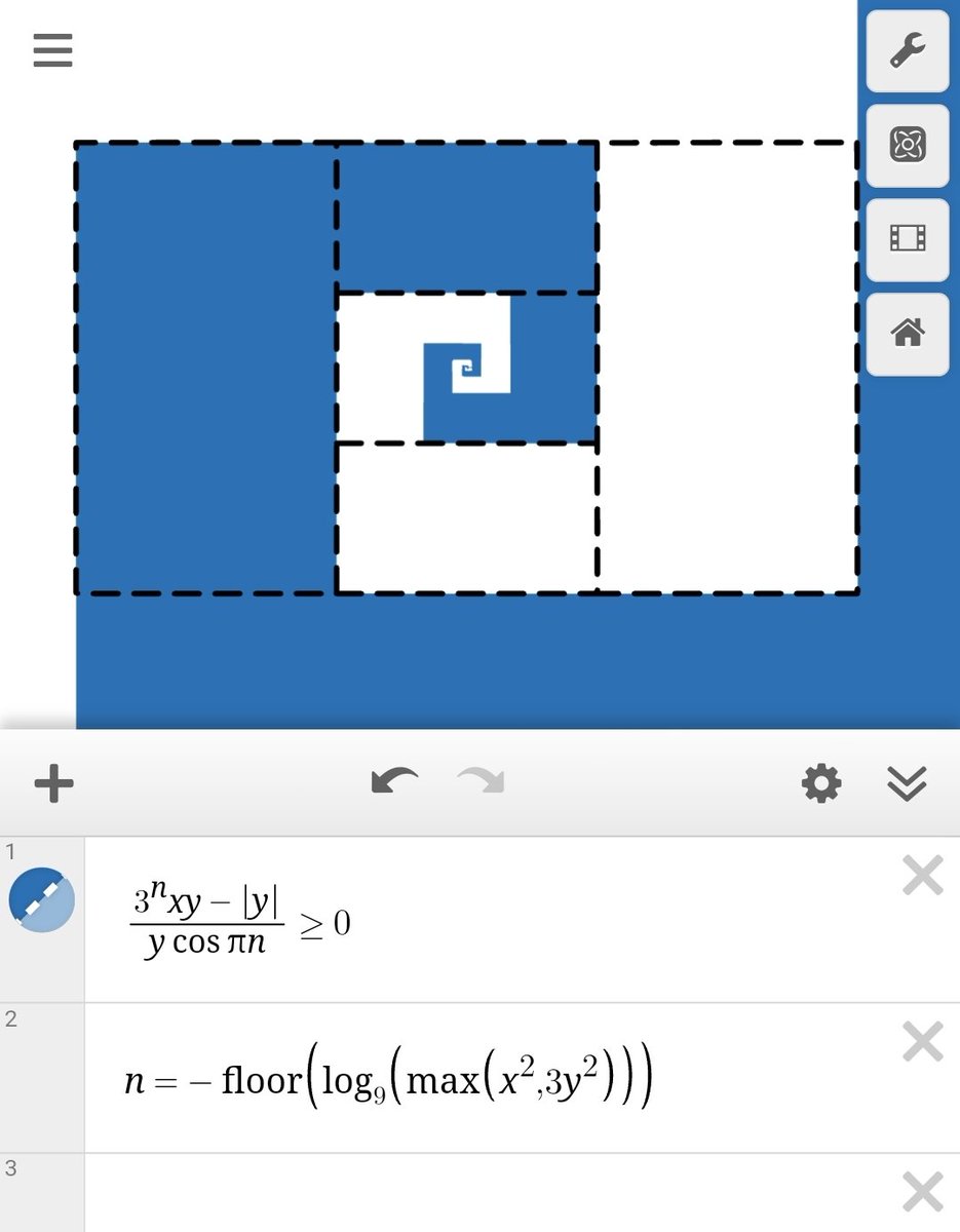 ⅓ + ⅓² + ⅓³ + ... = ½ の証明のやつのコードゴルフ