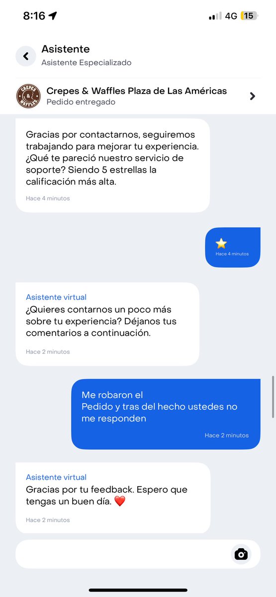 osmapafo's tweet photo. @RappiColombia su servicio cada vez peor. Pido un domicilio, no llega a mi casa y ponen una foto de una casa cerrada a 200 mts de la mía diciendo que lo entregaron. Pongo la reclamación y me dicen q es culpa mía y no me solucionan. Se roban mi pedido y no me responden? Ladrones https://t.co/NGScRYuUb0