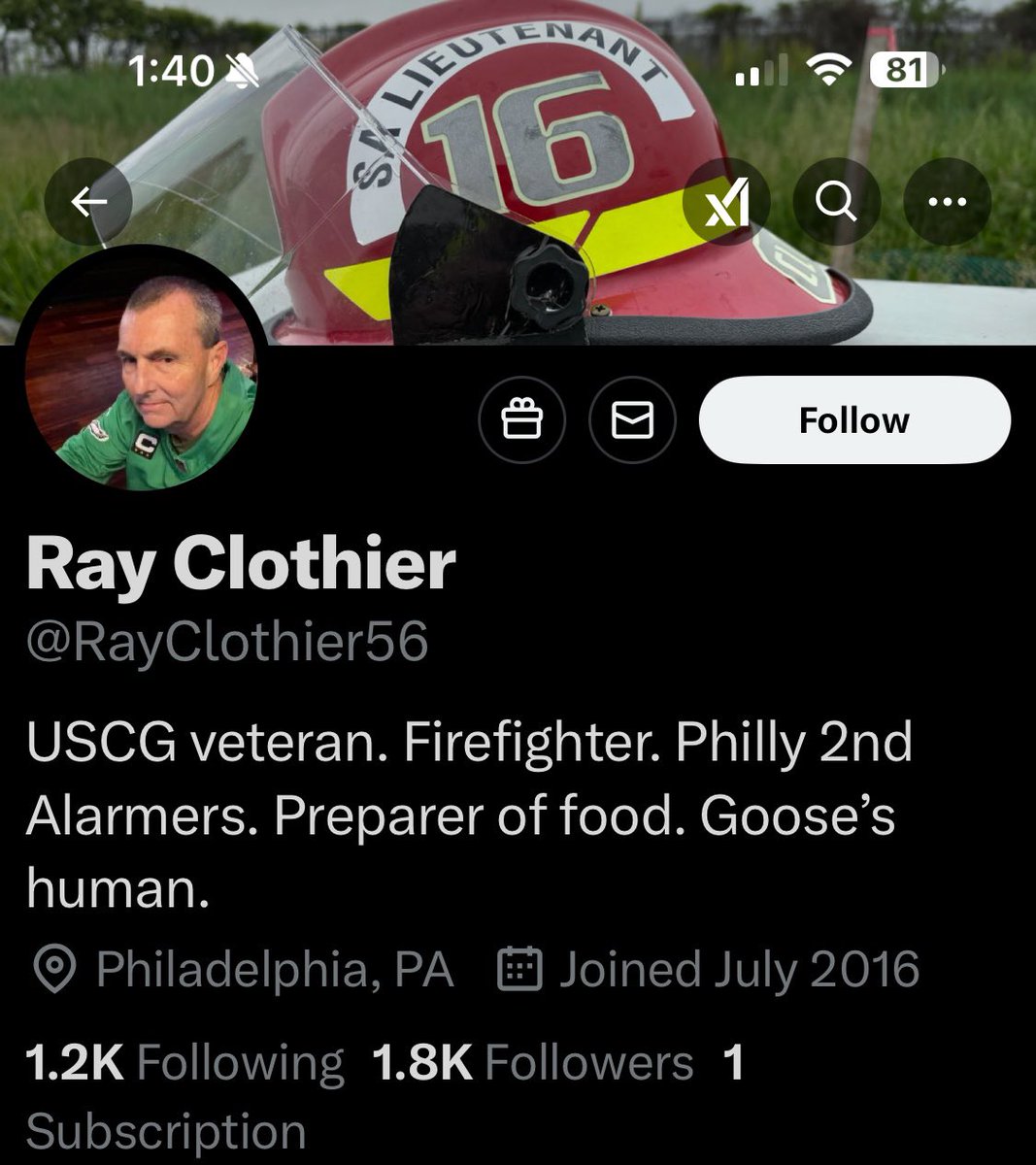 Please give <a href="/RayClothier56/">Ray Clothier</a> a follow and a repost or shoutout to show our gratitude for his service.

USCG Veteran

Thank you for your service.  We appreciate you.
