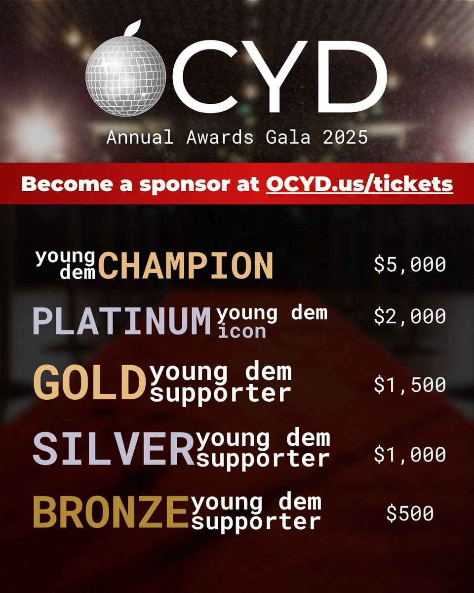 THANK YOU to <a href="/oceastrong/">OCEA</a> for their ✨ BRONZE Young Dem Supporter Sponsorship ✨ We are so grateful for their continued support 💪

Want a shoutout &amp; tickets to our ‘25 Annual Awards Gala? Check out OCYD.us/tickets 🎫