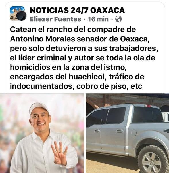 MLS_censura's tweet photo. Circula en redes: El rancho que cateo la #SEDENA y la @FGRMexico en el istmo de Tehuantepec pertenece al comandante viento,compadre y socio del senador morenista @Nino_Morales1 operador cercano de @salomonj. Hasta centro d videovigilancia tenían. Nos gobierna la #NarcoPrimavera❓ https://t.co/dvabSewVC2