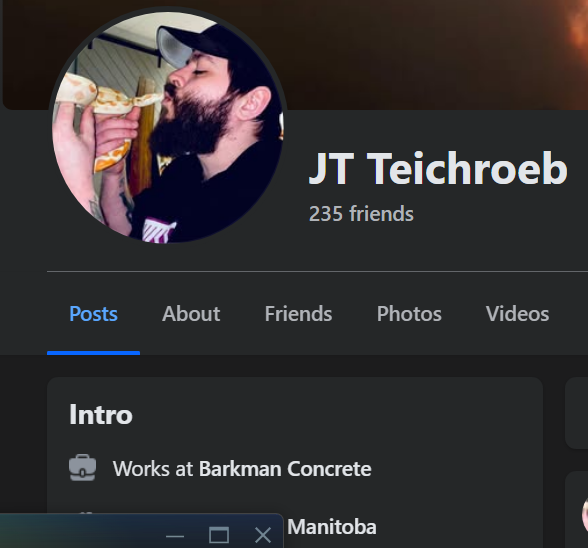 In a Steinbach facebook group we got a real nazi fan working for <a href="/barkmanconcrete/">Barkman Concrete</a>