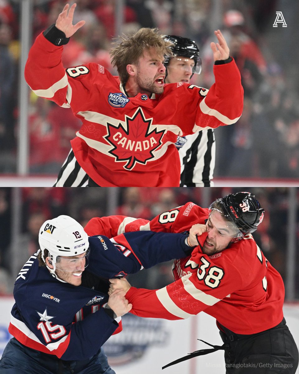 TheAthleticNHL's tweet photo. Three fights in the opening nine seconds of USA vs. Canada at #4Nations 👀

More on the mayhem ⤵️
https://t.co/IgBntUXcel https://t.co/tsCRrmLWPi