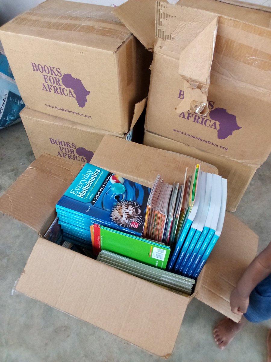 We are grateful to Books For Africa for the books we have received through Mr and Mrs Owens to be used for spreading the joy of reading and learning to many more pupils in Ghana. <a href="/SarpongOwens/">Rosemond Sarpong Owens</a> <a href="/DrApaak/">Dr. Clement Abas Apaak</a> <a href="/JasenBooton/">Jasen Booton</a> <a href="/UNESCO/">UNESCO 🏛️ #Education #Sciences #Culture 🇺🇳</a> <a href="/hughes_onair/">Johnnie Hughes, TBG</a> <a href="/WoezorTV/">WoezorTV</a> <a href="/amabrowneklutse/">Prof Nana Ama Browne Klutse</a> <a href="/sa/">Sammy</a>