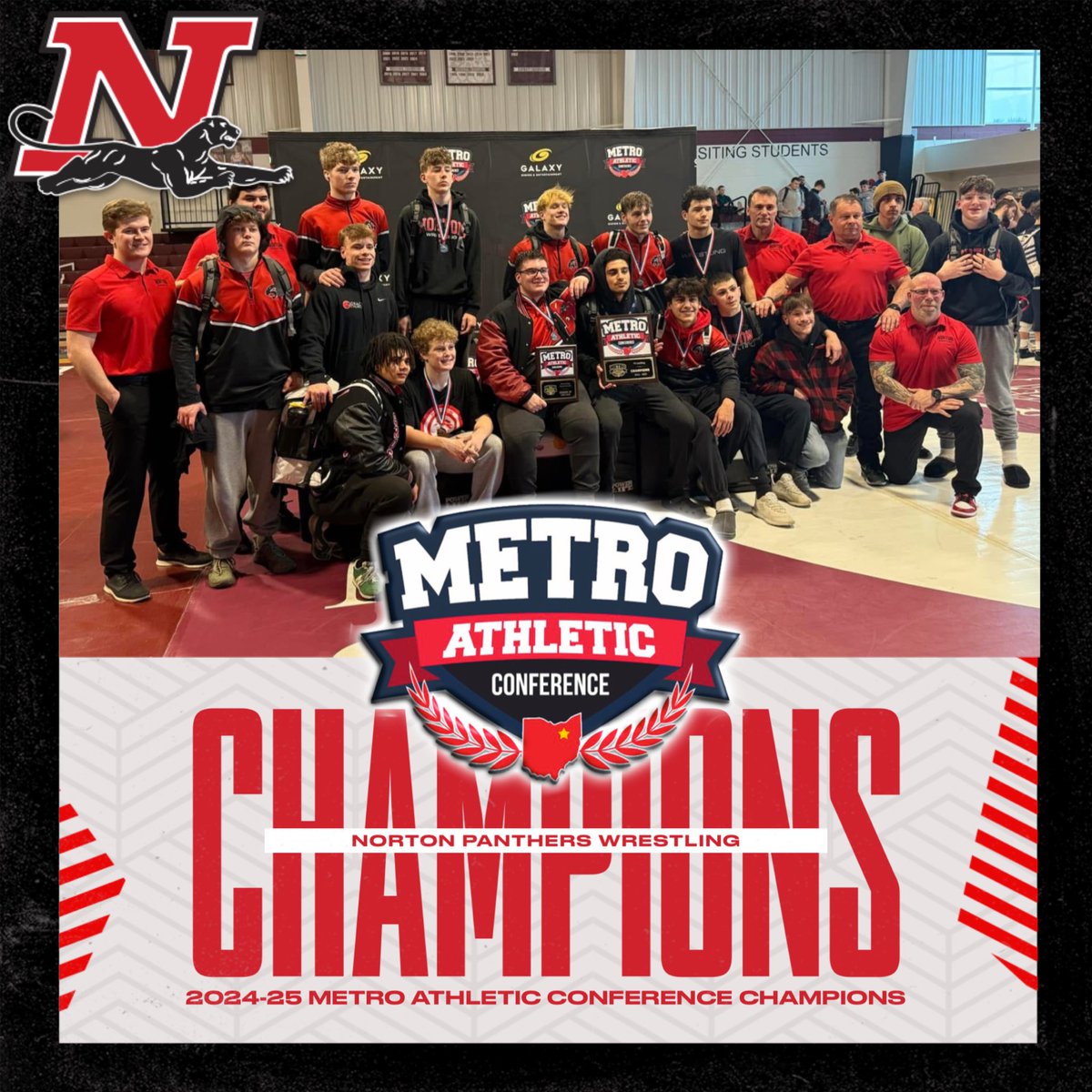 Congratulations to the Norton Panthers wrestling team for winning the MAC tournament and securing their 6th title in 8 seasons!