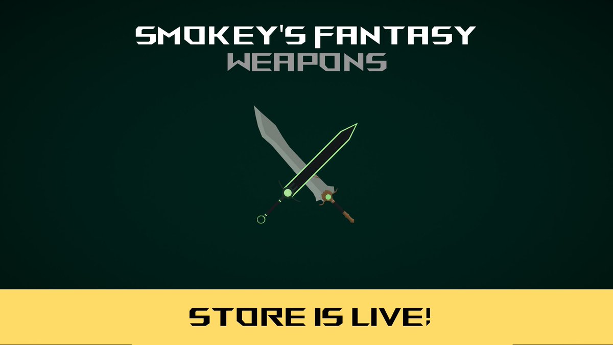 SmokeyMediaDev's tweet photo. The store page for Smokey's Fantasy Weapons is up now! Check it out on https://t.co/ymtSB5UNnt. Link in bio!

#indiegame #indiedev #gamedev #unity3d #blender #art #3d https://t.co/TimoG0XtwD