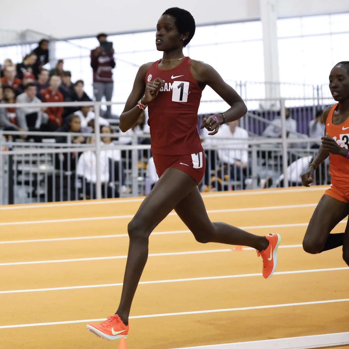 Roll, Doris, Roll!

The Tide’s standout sophomore clocks a blistering 8:41.83 to finish second overall in the women’s 3,000m (first collegiately) at the David Hemery Valentine Invitational in Boston

That’s now No. 5 all time and the new collegiate lead! 

#RollTide