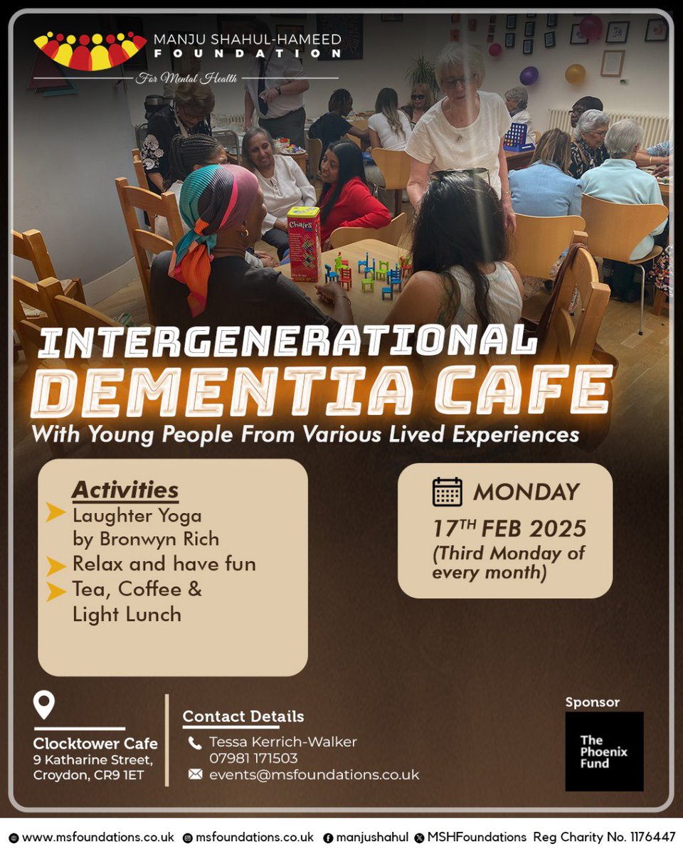 CllrDrManjuShahul (@manjushahul) on Twitter photo Join Us for a Special Dementia Café at Clocktower Café by <a href="/MSHFoundations/">MSH Foundations</a> . This Monday, we are bringing joy, movement and connection with Laughter Yoga – because laughter truly is the best medicine. There will be Light Lunch and Light Exercises. Come along and be part of a Join Us for a Special Dementia Café at Clocktower Café by <a href="/MSHFoundations/">MSH Foundations</a> . This Monday, we are bringing joy, movement and connection with Laughter Yoga – because laughter truly is the best medicine. There will be Light Lunch and Light Exercises. Come along and be part of a