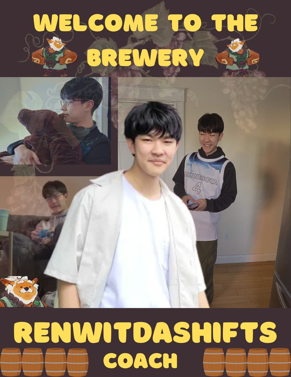 🔥🍺 WELCOME TO THE BREWERY 🍺🔥

Hailing from Rochester, the mastermind behind our drafts (and our garbage plates), the self-proclaimed best Ezreal on the team, welcome Kobuko's Brewery Head Coach: RENWITDASHIFTS! 🏆💥

#BrewedForVictory #NAOQ #DistilledFromADifferentGrain