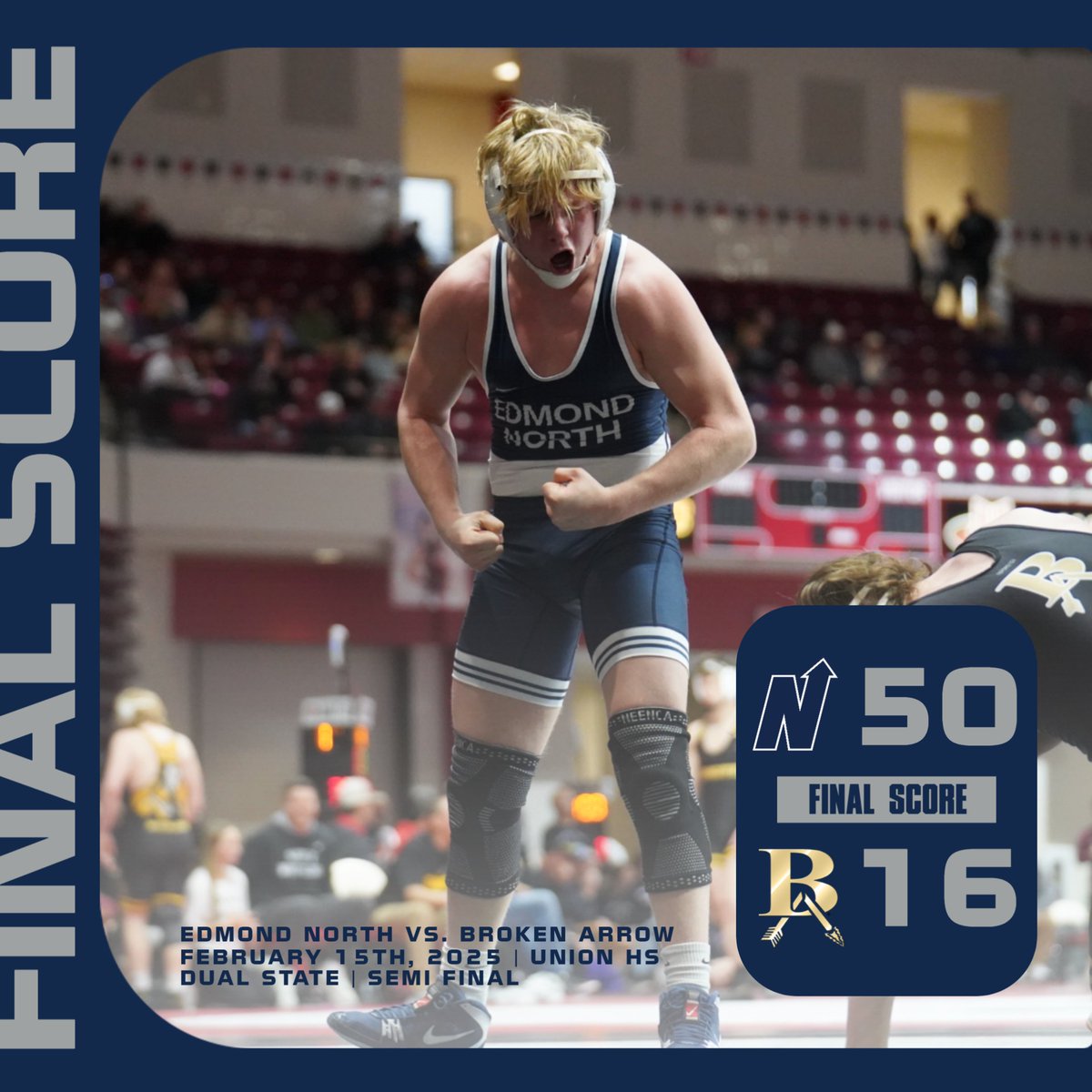 Edmond North Athletics (@north_edmond) on Twitter photo <a href="/ENHSWrestling/">ENHS Wrestling</a> takes down Broken Arrow to move on to the finals of the 2025 OSSAA Dual State Championship against Stillwater! #HuskyNation #uN1ty <a href="/ENHSWrestling/">ENHS Wrestling</a> takes down Broken Arrow to move on to the finals of the 2025 OSSAA Dual State Championship against Stillwater! #HuskyNation #uN1ty