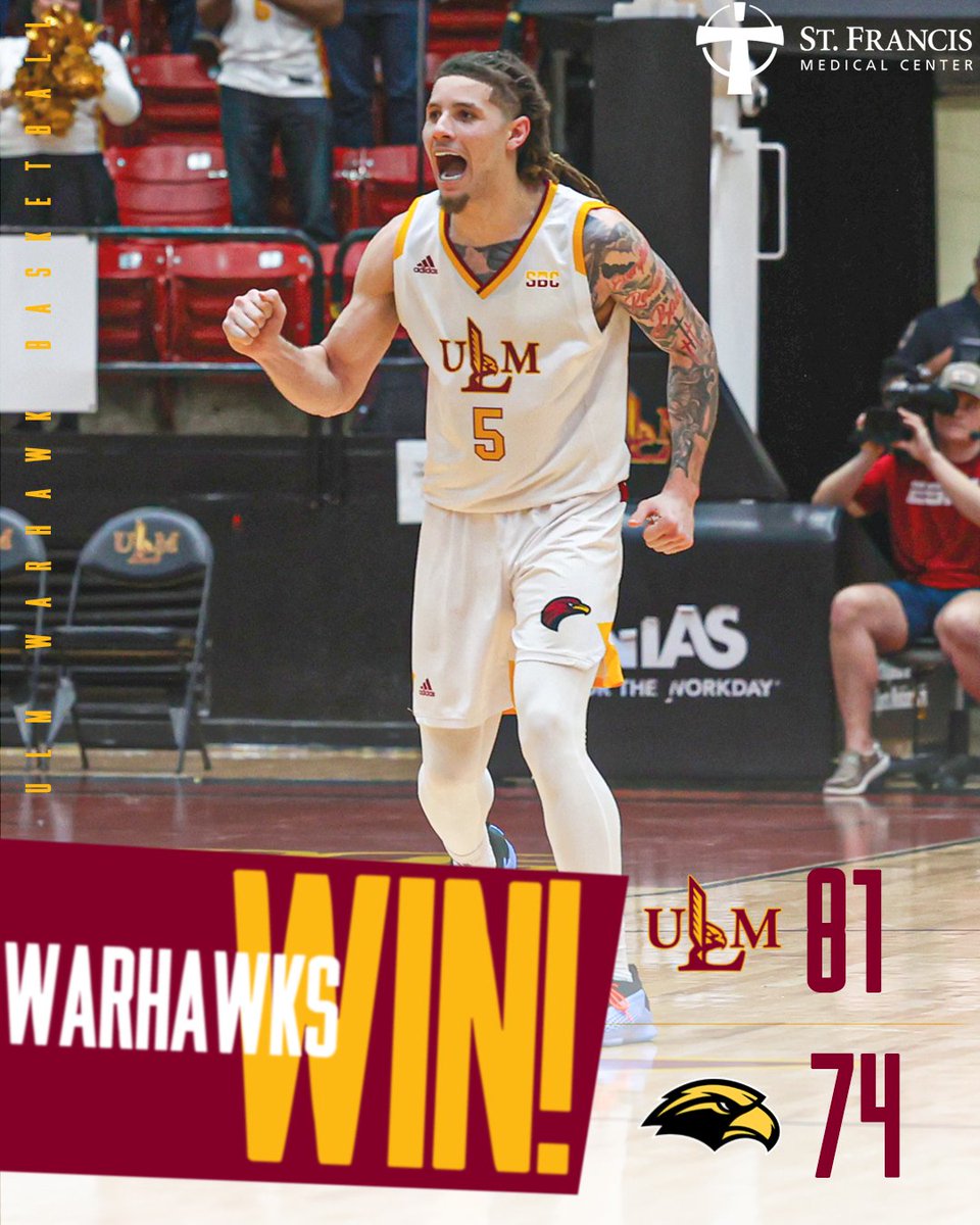 ULM Men's Basketball (@ulm_mbb) on Twitter photo ๐ง๐๐๐ง'๐ฆ ๐ ๐ช๐๐ฅ๐๐๐ช๐ ๐ช๐๐ก๐ก๐๐ฅโผ๏ธ
The Warhawks erased a 10-point deficit in the second half to beat the Golden Eagles!
Bolden | 24 points, 7 reb, 4 assists, 3 steals
Watson | 23 points, 8 assists, 3 steals
Willis | 18 points, 9 reb
Young | 10 points, 4 steals ๐ง๐๐๐ง'๐ฆ ๐ ๐ช๐๐ฅ๐๐๐ช๐ ๐ช๐๐ก๐ก๐๐ฅโผ๏ธ
The Warhawks erased a 10-point deficit in the second half to beat the Golden Eagles!
Bolden | 24 points, 7 reb, 4 assists, 3 steals
Watson | 23 points, 8 assists, 3 steals
Willis | 18 points, 9 reb
Young | 10 points, 4 steals
