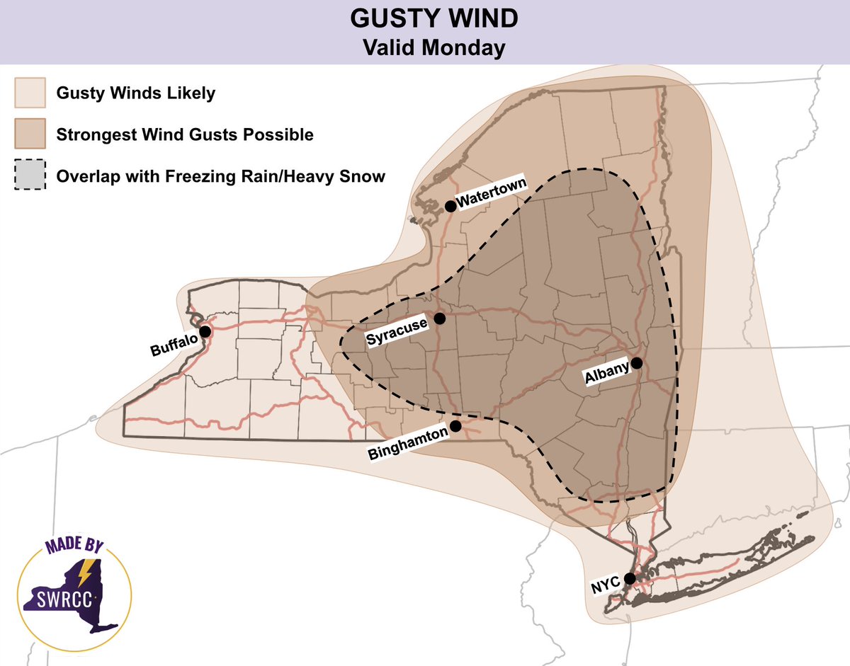 Strong winds are expected statewide Sunday afternoon into Monday, with gusts reaching up to 60 mph in the Central &amp; eastern half of the State.

Prepare now for scattered power outages:
- Stock up on batteries &amp; flashlights
- Charge mobile devices
- Gather blankets &amp; warm clothes