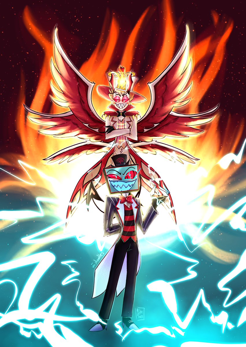 Vii_Doodles's tweet photo. #StaticAppleWeek Day 7: Fire and Lightning
.
A friend said it looks like a Pokemon card and I took that as a compliment
.
#StaticAppleWeek2025 #StaticApple #Applestatic #Vox #Lucifer https://t.co/8sl2NZi4I3
