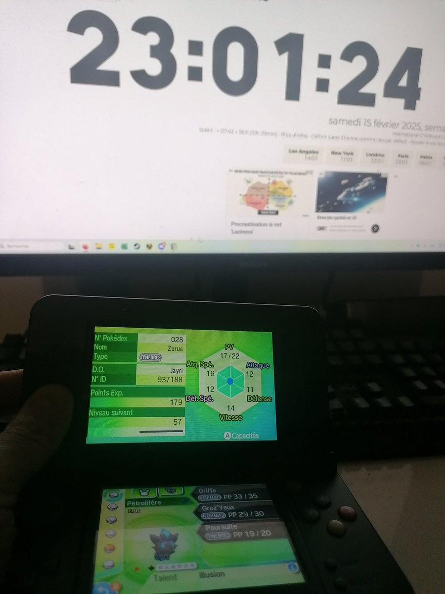 Bon bah petit doublé, c'est quand même vachement plus stylé que le vieux Chlorobule tout pourri. Zorua shiny trouvé en 843 rencontres a l'école des dresseurs.