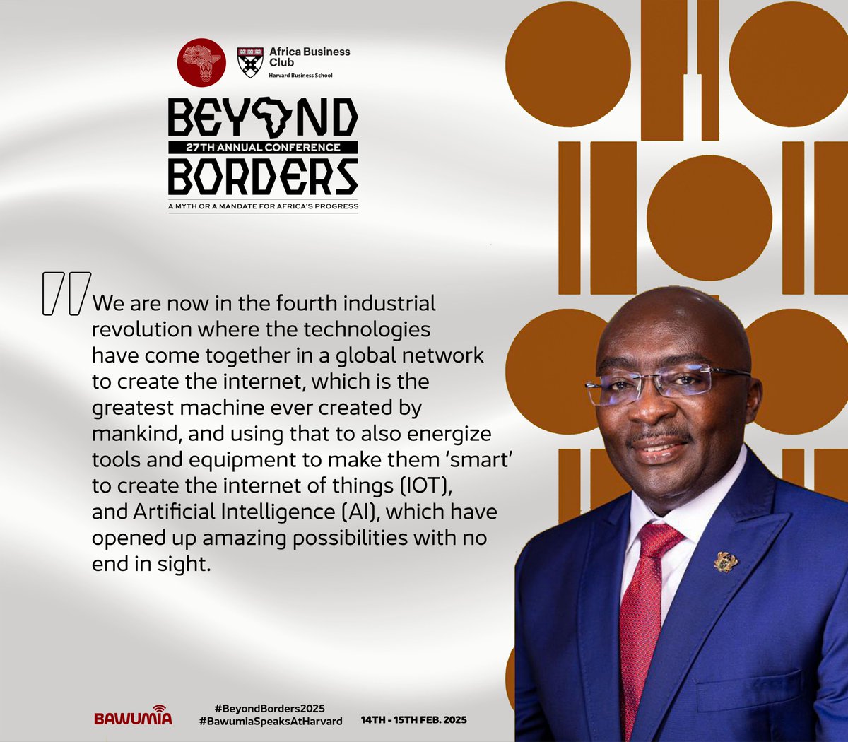 MBawumia's tweet image. [THREAD] 

Excerpts from my speech at @HarvardHBS on the theme, Africa Beyond Borders: A Myth or a Mandate for Africa’s Progress.

#beyondborders2025
#bawumiaspeaksatharvard
#africabeyondborders
#digitalization