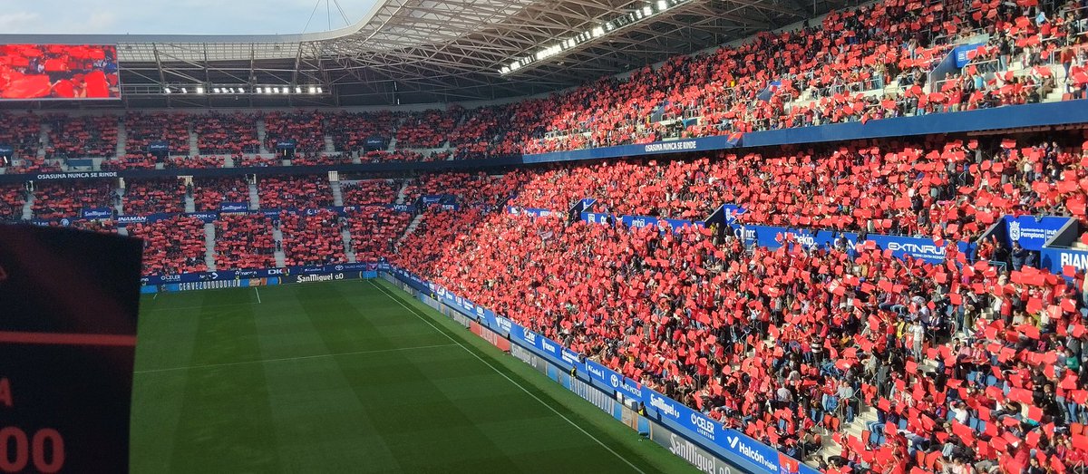 merivalle's tweet photo. No ganaremos títulos, no seremos famosos ni hablarán (bien) de nosotros nunca en los programas guays, pero pertenecer a ESTO no lo cambio por nada. Ser de Osasuna es un sentimiento único. Qué suerte la mía ❤️💙 https://t.co/dzdBz02WSs
