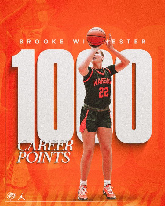 With her first 3 pointer of the game Brooke Winchester crosses the 1,000 point mark for her career! Congrats Brooke!!