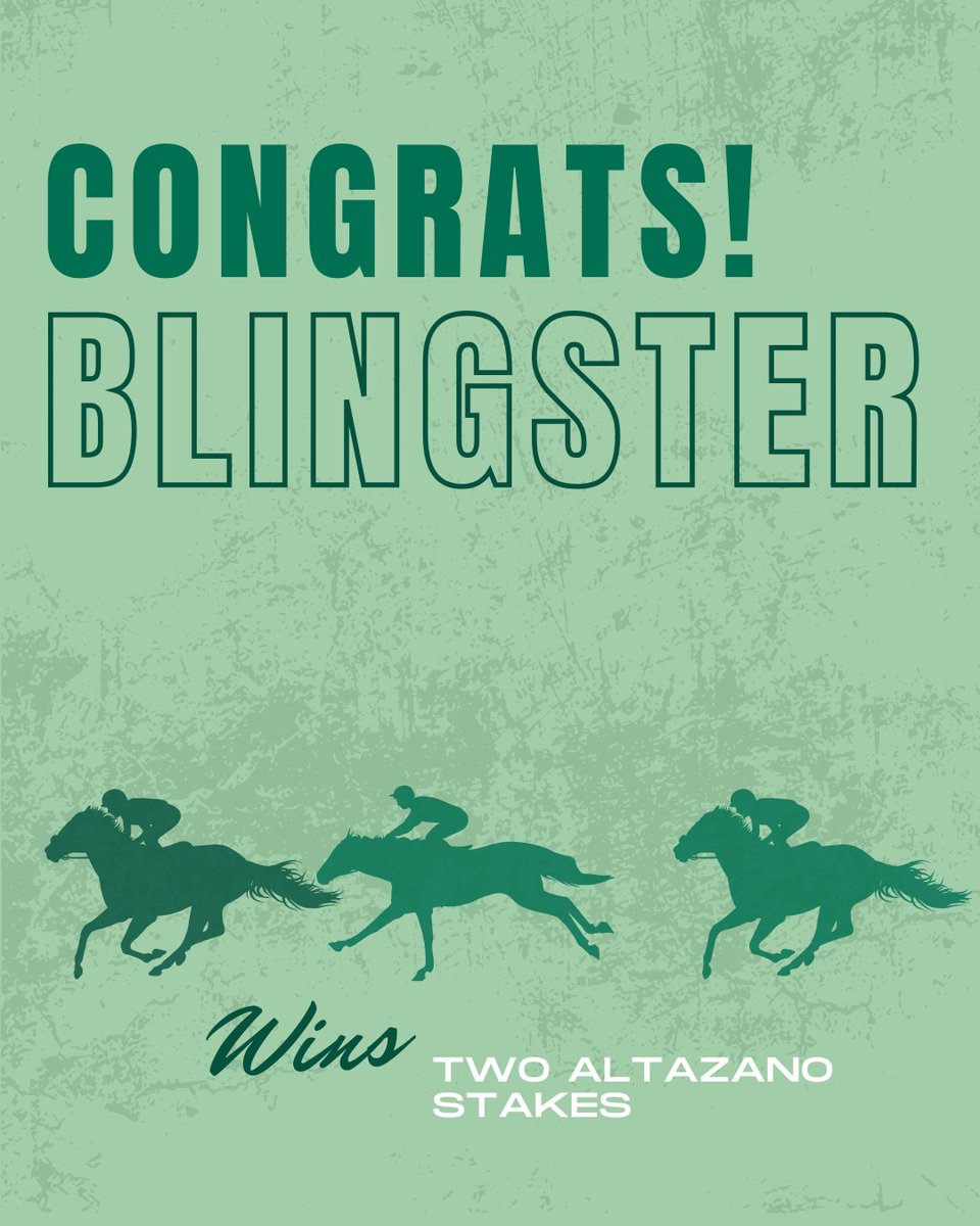Sam Houston Race Park (@shrp) on Twitter photo Another stakes victory for Blingster!🏇
Congrats to the connections of our Two Altazano Stakes winner!
Jockey: Jose L. Alvarez
Trainer: Bret Calhoun
Owner: <a href="/TXRaceHorses/">Mansfield Racing</a>
Breeder: Haynes Stables, LLC & Herman's Horses, LLC Another stakes victory for Blingster!🏇
Congrats to the connections of our Two Altazano Stakes winner!
Jockey: Jose L. Alvarez
Trainer: Bret Calhoun
Owner: <a href="/TXRaceHorses/">Mansfield Racing</a>
Breeder: Haynes Stables, LLC & Herman's Horses, LLC