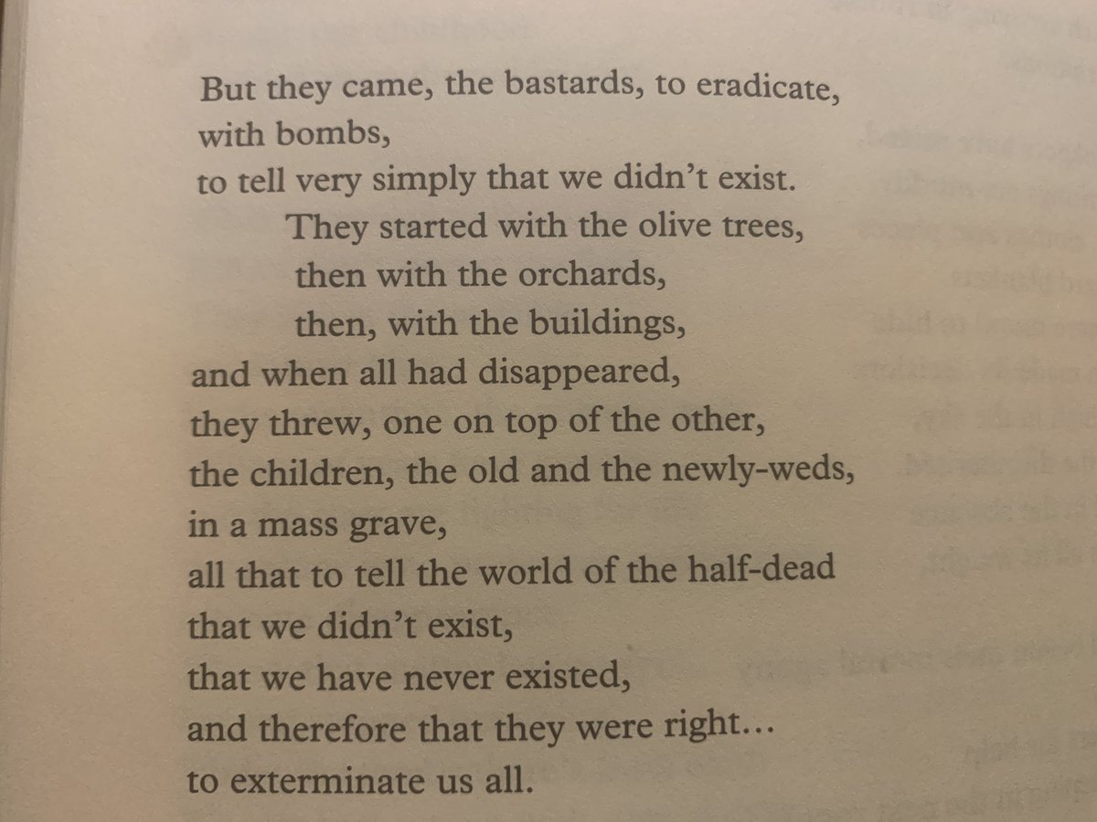 The ending of Etel Adnan’s poem “Jenin”(2004). Two things remain true and undeniable despite the hypocrisy of history: Poetry and Palestine