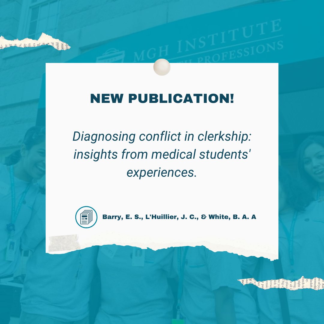 🚨 New publication! 🚨

Barry, L’Huillier &amp; White explore how med students navigate conflict in clerkship in BMJ Leader. Important insights for #MedEd &amp; leadership! 👏

#MGHIHP #MedicalEducation #Leadership #Clerkship #Research
