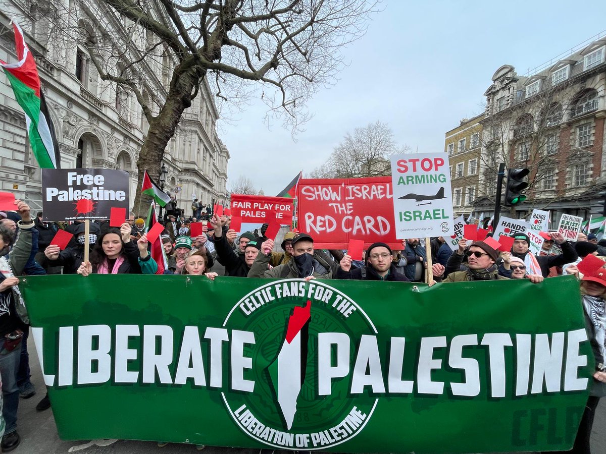 NCCeltic's tweet image. Celtic Fans for the Liberation of Palestine (CFLP) on the streets of London today