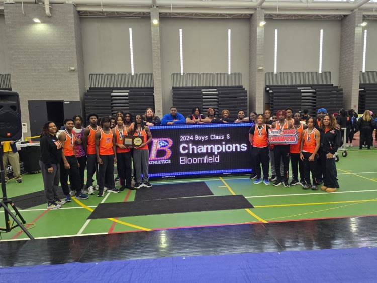 BloomfieldPS's tweet photo. Warhawk Pride x 2! Congratulations to our Boys and Girls Indoor Track State Champions! 🧡💙 https://t.co/lyLzAUHmbs