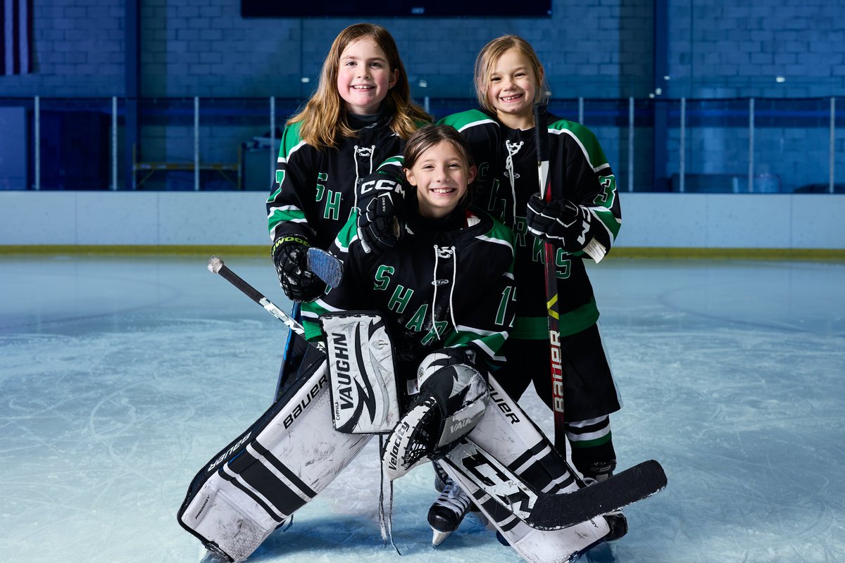 A little goalie love. 💚💚💚

Tryouts for U8-U12 girl starts Tuesday, February 18.  
Learn more: bit.ly/3tdq9xp

#ctshorelineshsharks #girlshockey #hockeytryouts #playerdevelopment