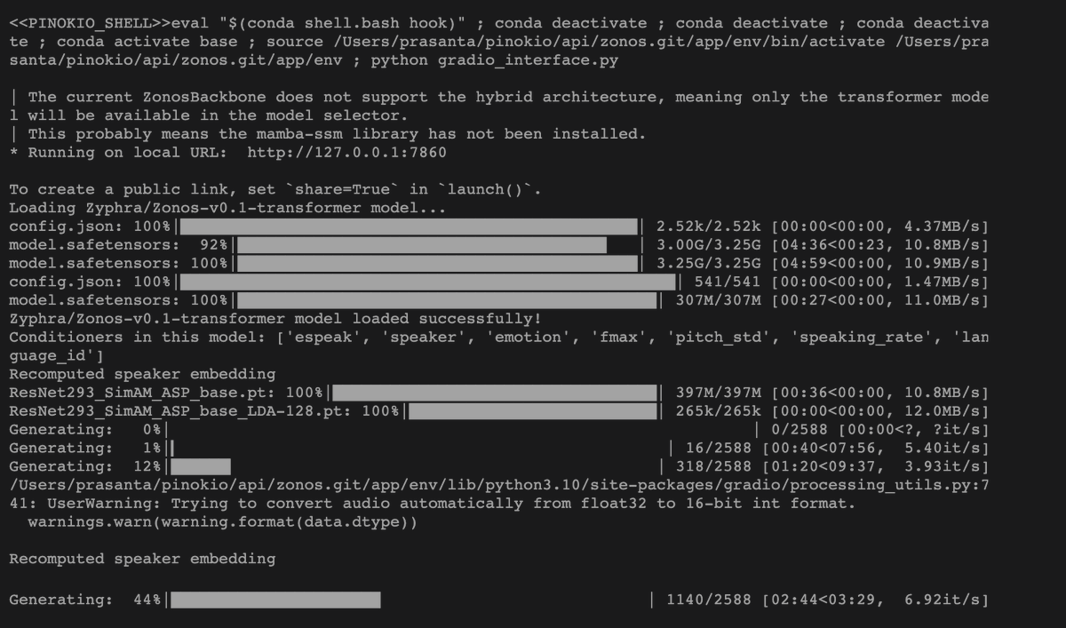 ThisIsPrasanta's tweet photo. @cocktailpeanut @cocktailpeanut
 🚀 Just cloned Morgan Freeman's voice on my Mac M1 with 16GB RAM in 2:44s!. Check out the result here https://t.co/hARAdKS3PJ