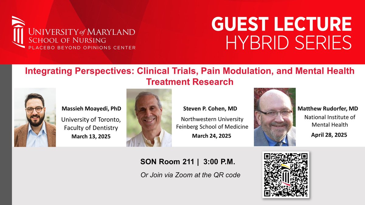 The 2025 Spring Guest Lecture Series at #umson with the partnership of #iasp. Virtually or in person, join us to learn more about placebo, pain, and mental health.