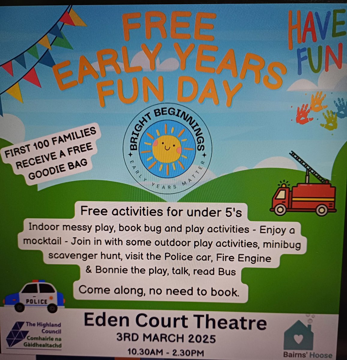 Please come along and enjoy free activities for children under five