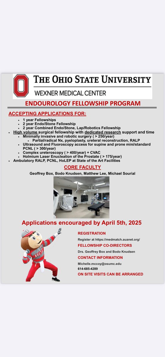 Matthew Lee (@mslee_md) on Twitter photo To all urology residents considering endo fellowship - take a look at our program! Columbus has been a great place to live and work (coming from someone who has lived in NYC and Chicago)! You will get an outstanding and complete endo training <a href="/OSU_Urology/">Ohio State Wexner Medical Center Urology Dept.</a> <a href="/BodoKnudsen/">Bodo Knudsen</a> To all urology residents considering endo fellowship - take a look at our program! Columbus has been a great place to live and work (coming from someone who has lived in NYC and Chicago)! You will get an outstanding and complete endo training <a href="/OSU_Urology/">Ohio State Wexner Medical Center Urology Dept.</a> <a href="/BodoKnudsen/">Bodo Knudsen</a>