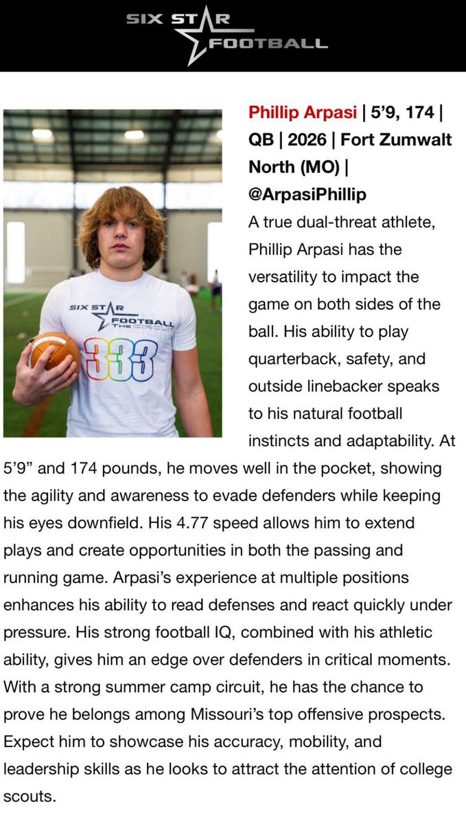 Thank you <a href="/sixstarfootball/">Six Star Football | PLUS+</a>  for the great write up <a href="/6starfootballMO/">Six Star Football | MISSOURI</a>