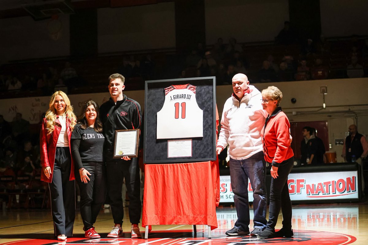 11 Is In The Rafters, Something I Only Thought I’d Dream Of Saying! I’m So Honored &amp; Proud To Represent Glens Falls &amp; Appreciate Everyone Who Made This Happen! #BeDifferent 🙏🏻

GF NATION, Forever &amp; Always #11 ❤️🖤