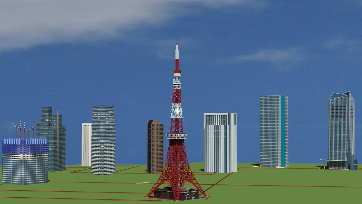 mm03_minato's tweet image. 斜め東京タワー #minecraft
