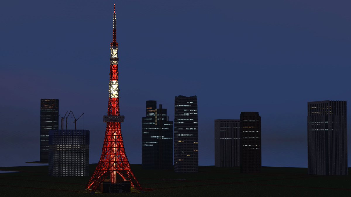 mm03_minato's tweet image. 斜め東京タワー #minecraft