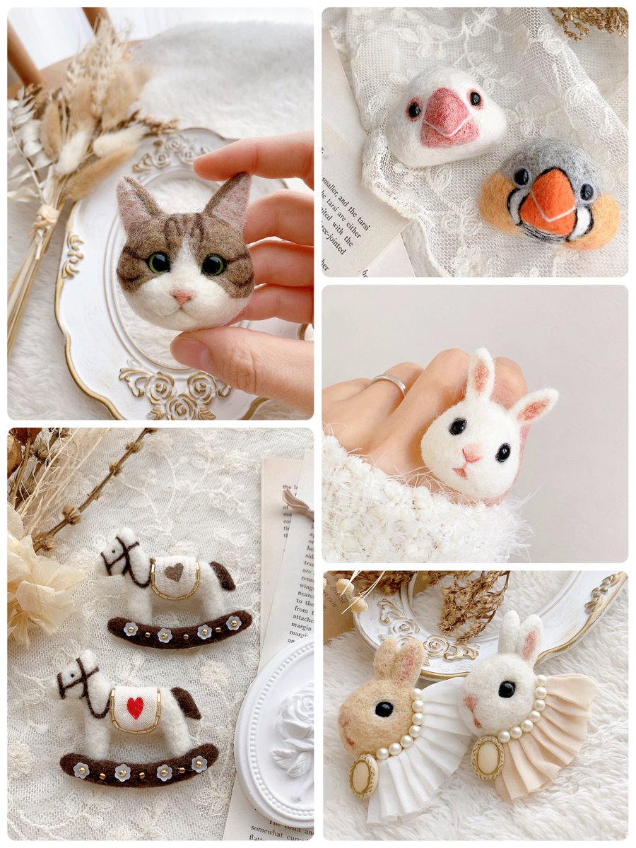 non_felt's tweet photo. #みんなの作品にいいねを送りあおう

本日2/16(日)10:30〜16:00まで
making now!マルシェに出展します🎪

【開催場所】
広島県廿日市市大野1615-1
シェアキッチン＆スペースORYZA

写真は販売予定の作品たちです🐇
お近くの方はぜひお立ち寄りください🩰

↓以下マルシェの詳細です https://t.co/srpoTPtMMp