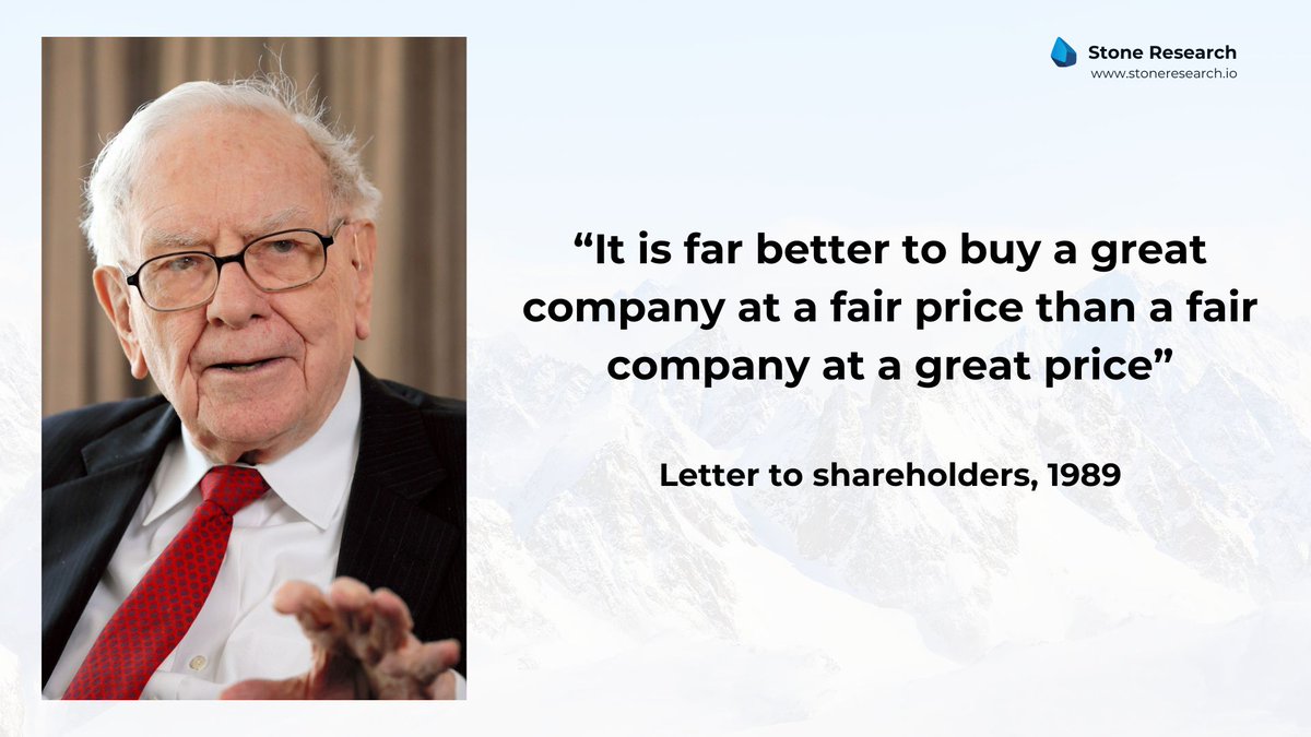 stoneresearchio's tweet photo. “It is far better to buy a great company at a fair price than a fair company at a great price.”

#WarrenBuffett https://t.co/ZqhoJ1ydxR