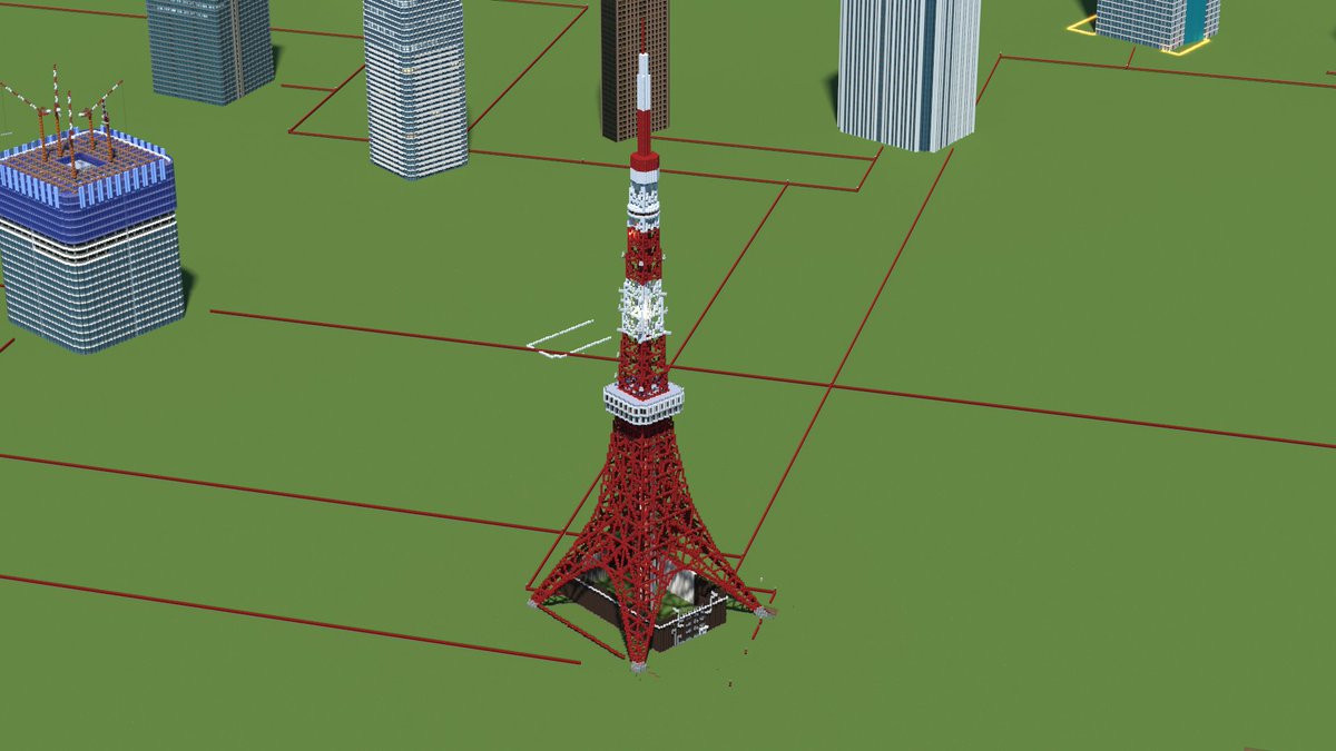 mm03_minato's tweet image. 斜め東京タワー #minecraft