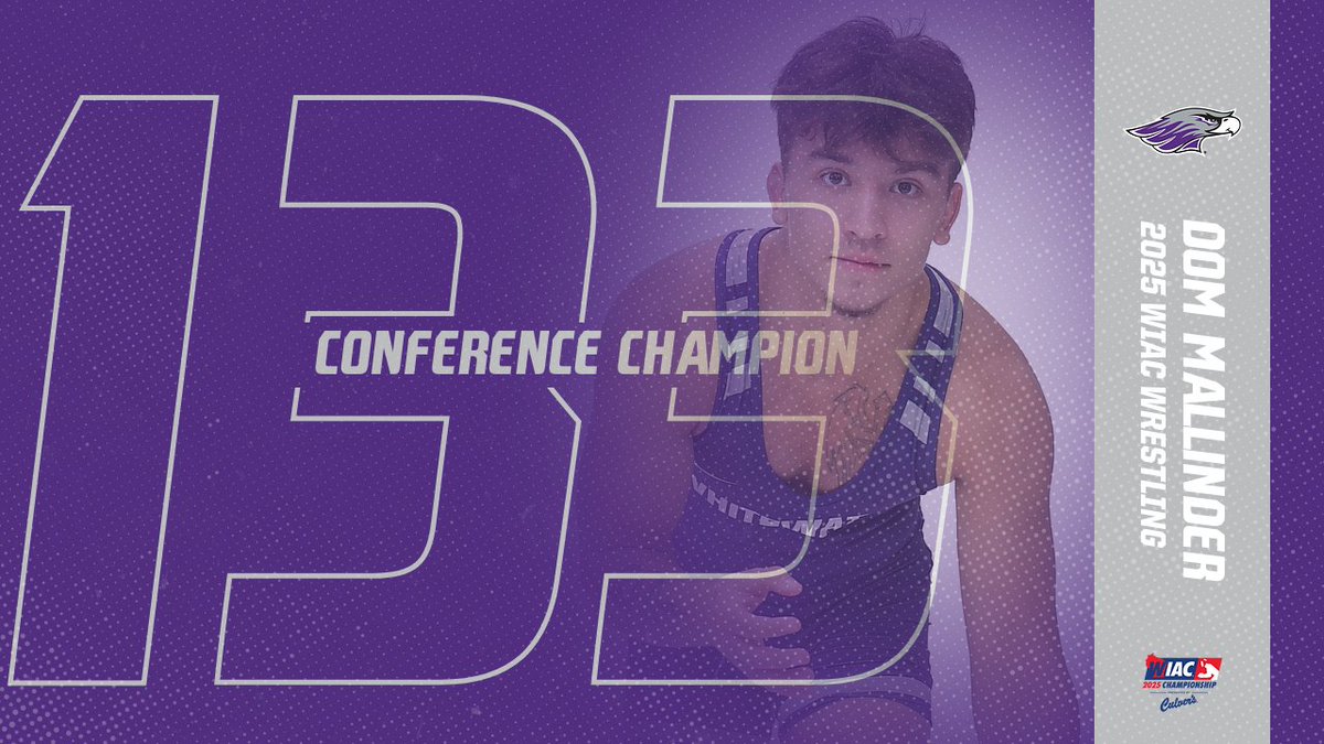 UWW_Wrestling's tweet photo. Your 2025 WIAC Champion at the 133-pound weight class with a major-decision, Dominik Mallinder! https://t.co/rlmrLcqJDG