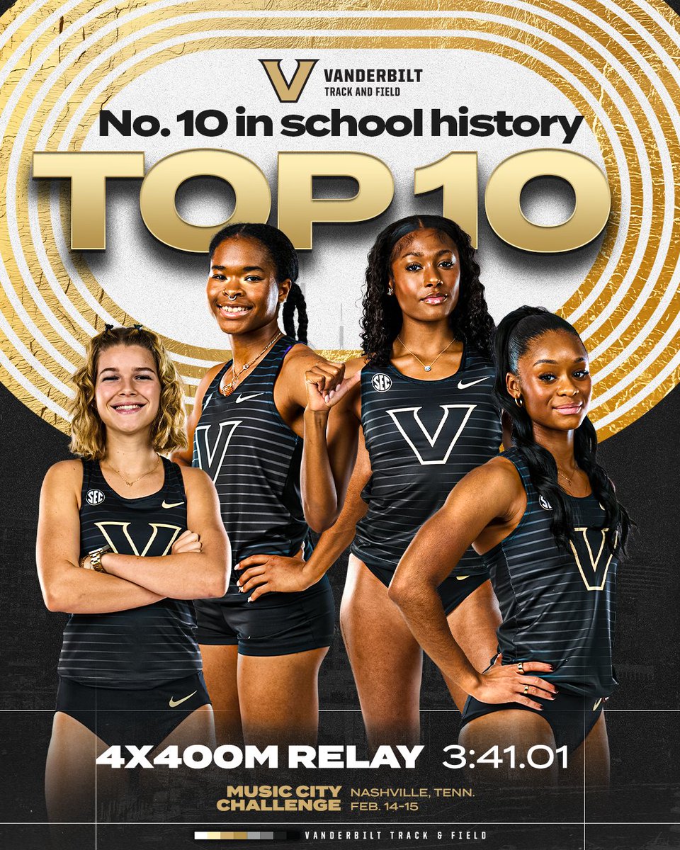 vandyxctrack's tweet image. Ending the weekend with a Vanderbilt all-time top 10 mark in the 4x400-meter relay

#AnchorDown